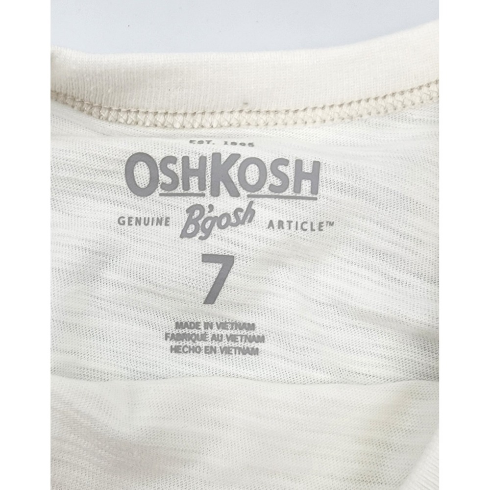 OshKosh Bgosh Boys Colorblock Pocket T-Shirt‎ Kids Top, White/Green, Size 7 - Picture 5 of 9